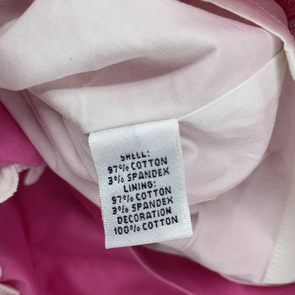 Lilly Pulitzer Dress Womens 8 Pink Strapless Lace Trim A-Line‎ Fit Flare Eyelet - Picture 9 of 9